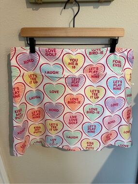 Colorful Heart-Print Mini Skirt - Multicolor